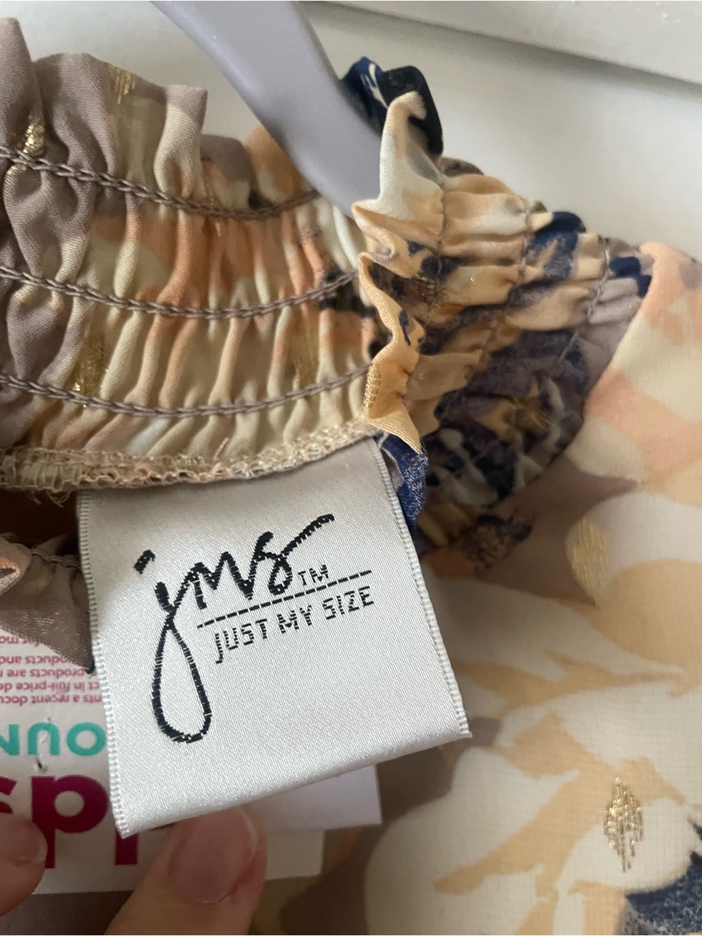 Y2k Cold-Shoulder Floral Chiffon Dress In Taupe New With Tags 1x — image 4 of 5